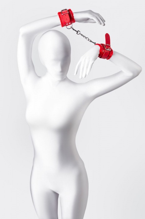 Красные наручники Anonymo из искусственной кожи - ToyFa - купить с доставкой в Волжском