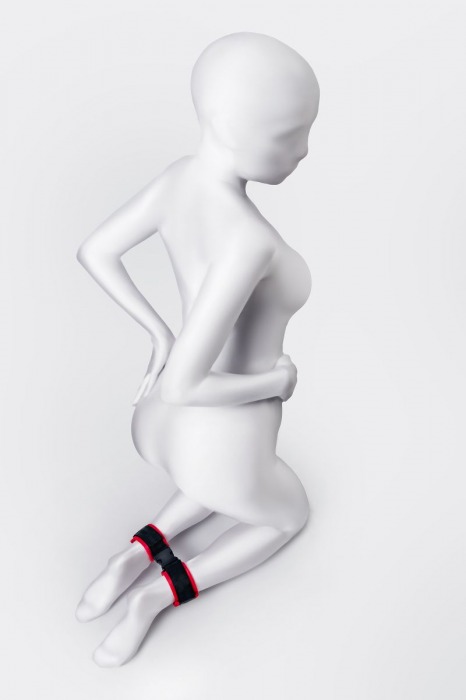 Красно-черные велюровые оковы Anonymo - ToyFa - купить с доставкой в Волжском