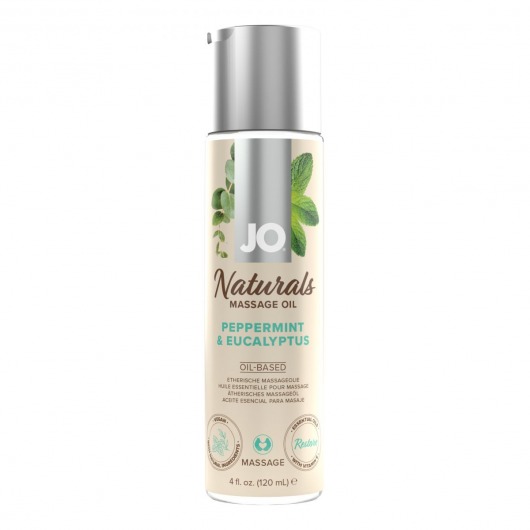 Массажное масло с ароматом перечной мяты и эвкалипта JO Naturals Peppermint   Eucalyptus - 120 мл. - System JO - купить с доставкой в Волжском