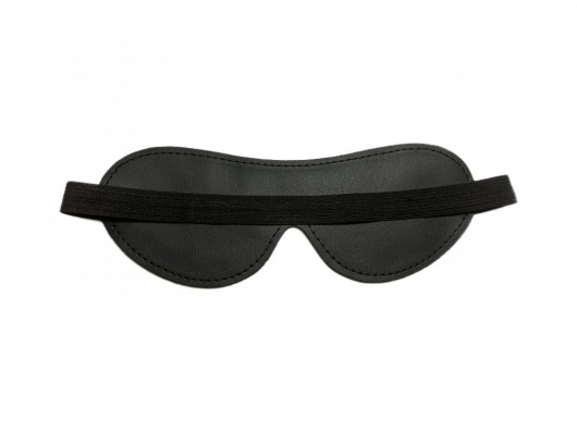 Черная лаковая маска на глаза из эко-кожи - БДСМ Арсенал - купить с доставкой в Волжском
