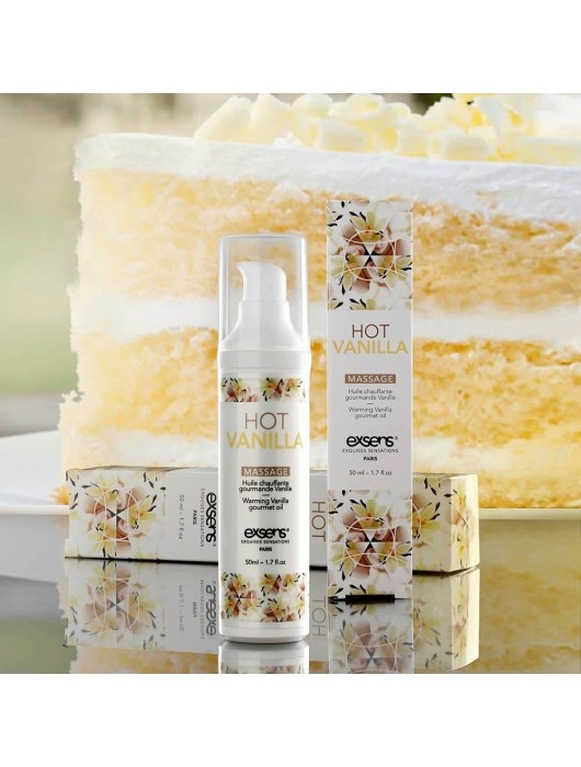 Разогревающее массажное масло с ароматом ванили Gourmet Hot Vanilla - 50 мл. - Exsens - купить с доставкой в Волжском