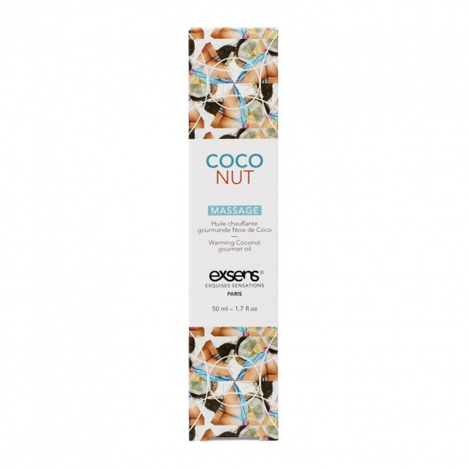 Разогревающее массажное масло с ароматом кокоса Gourmet Coconut - 50 мл. - Exsens - купить с доставкой в Волжском