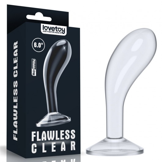 Прозрачный стимулятор простаты Flawless Clear Prostate Plug - 15 см. - Lovetoy - в Волжском купить с доставкой