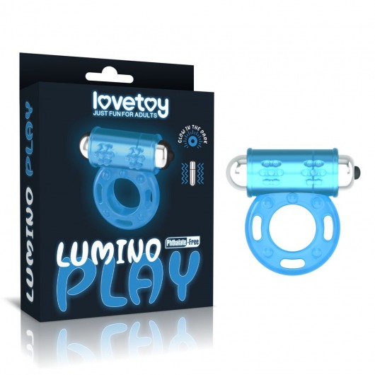 Голубое, светящееся в темноте эрекционное виброкольцо Lumino Play Vibrating Penis Ring - Lovetoy - в Волжском купить с доставкой