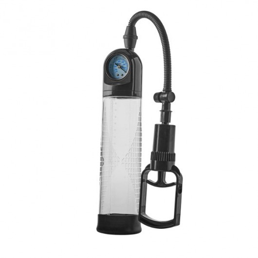 Прозрачная вакуумная помпа с манометром Deluxe Penis Pump - Dream Toys - в Волжском купить с доставкой