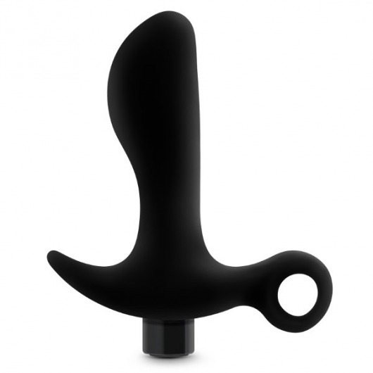Черный анальный вибратор Silicone Vibrating Prostate Massager 01 - 10,8 см. - Blush Novelties - в Волжском купить с доставкой