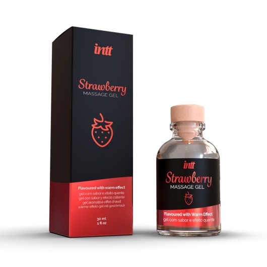 Массажный гель с ароматом клубники Strawberry - 30 мл. - INTT - купить с доставкой в Волжском