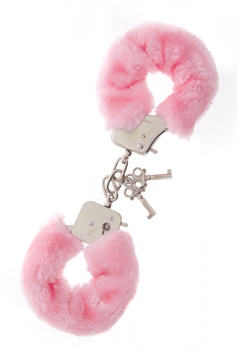 Металлические наручники с розовой меховой опушкой METAL HANDCUFF WITH PLUSH PINK - Dream Toys - купить с доставкой в Волжском