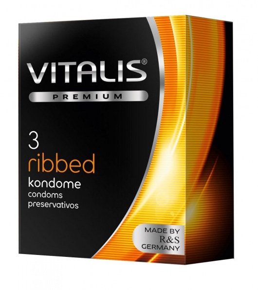 Ребристые презервативы VITALIS PREMIUM ribbed - 3 шт. - Vitalis - купить с доставкой в Волжском
