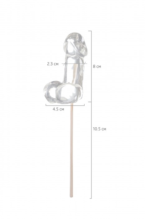 Прозрачный леденец в форме фаллоса со вкусом пина колады - Sosuчki - купить с доставкой в Волжском