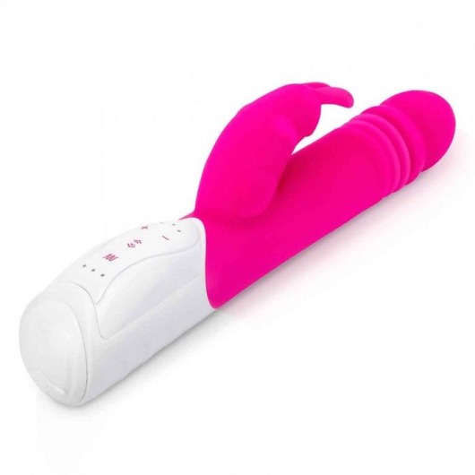 Розовый пульсирующий вибромассажер G-Spot Thrusting Rabbit - 24 см. - Rabbit Essentials