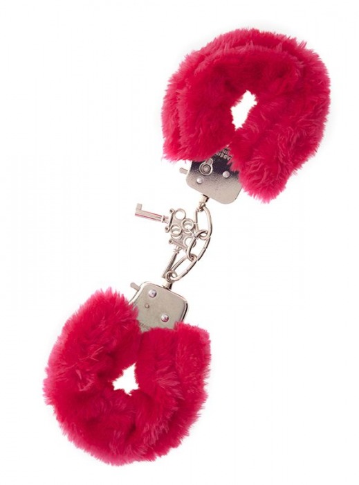 Металлические наручники с красной меховой опушкой METAL HANDCUFF WITH PLUSH RED - Dream Toys - купить с доставкой в Волжском