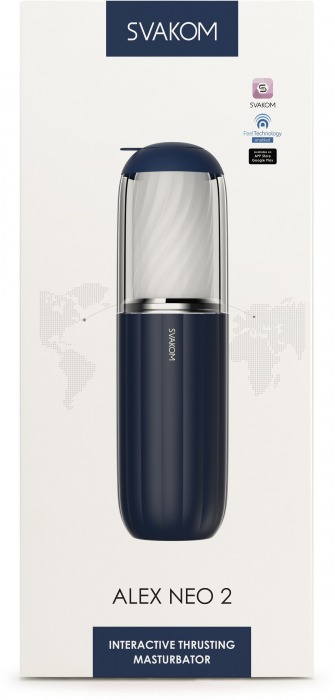 Черно-белый интерактивный мастурбатор Alex Neo 2 - Svakom - в Волжском купить с доставкой