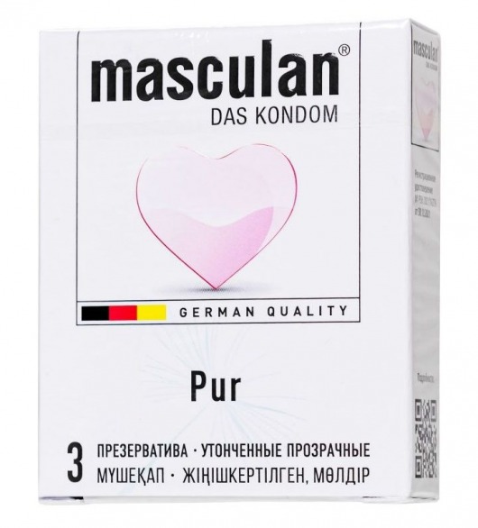 Супертонкие презервативы Masculan Pur - 3 шт. - Masculan - купить с доставкой в Волжском