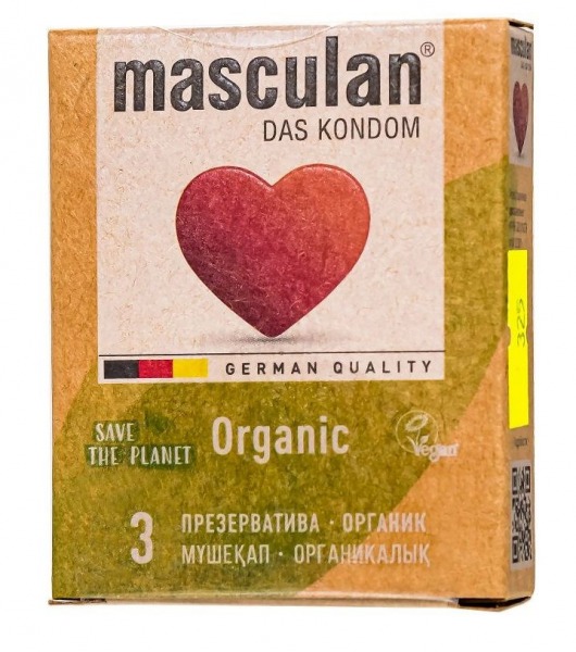 Экологически чистые презервативы Masculan Organic - 3 шт. - Masculan - купить с доставкой в Волжском