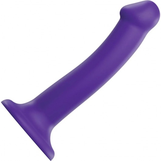 Фиолетовый фаллоимитатор-насадка Strap-On-Me Dildo Dual Density size M - 18 см. - Strap-on-me - купить с доставкой в Волжском