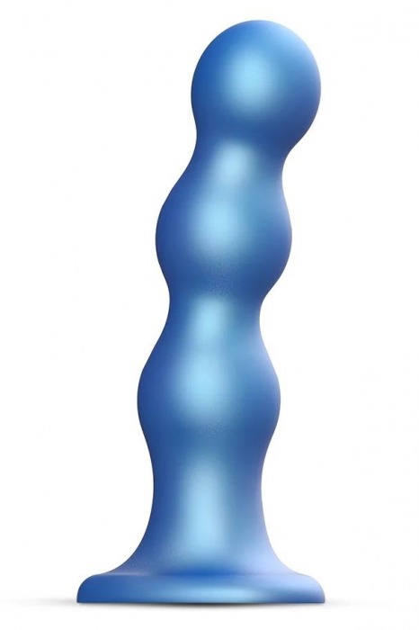 Голубая насадка Strap-On-Me Dildo Plug Balls size S - Strap-on-me - купить с доставкой в Волжском