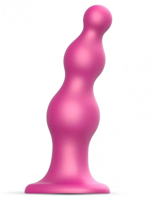 Розовая насадка Strap-On-Me Dildo Plug Beads size S - Strap-on-me - купить с доставкой в Волжском