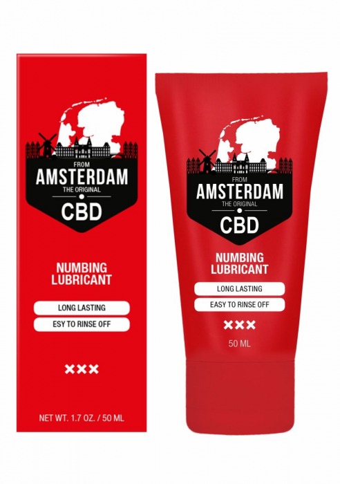 Пролонгирующий лубрикант Numbing CBD from Amsterdam - 50 мл. - Shots Media BV - купить с доставкой в Волжском