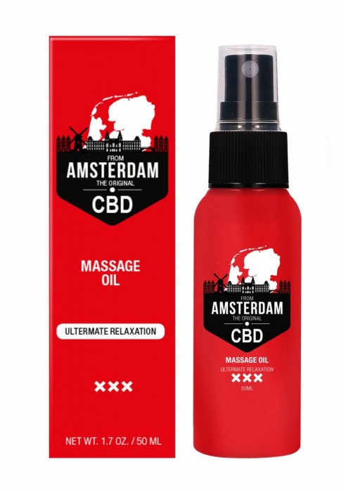 Стимулирующее массажное масло CBD from Amsterdam Massage Oil - 50 мл. - Shots Media BV - купить с доставкой в Волжском