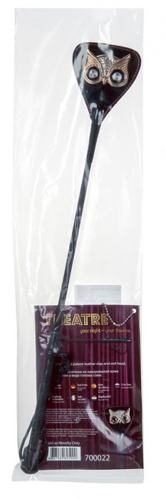 Чёрный стек с совой на кожаном наконечнике - 24 см. - ToyFa - купить с доставкой в Волжском