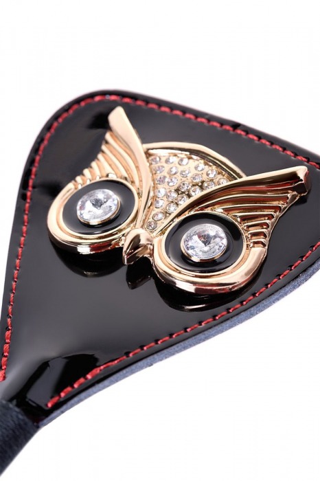 Чёрный стек с совой на кожаном наконечнике - 24 см. - ToyFa - купить с доставкой в Волжском