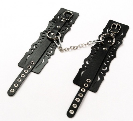 Узорчатые кожаные оковы с регулируемыми ремешками - Crazy Handmade - купить с доставкой в Волжском