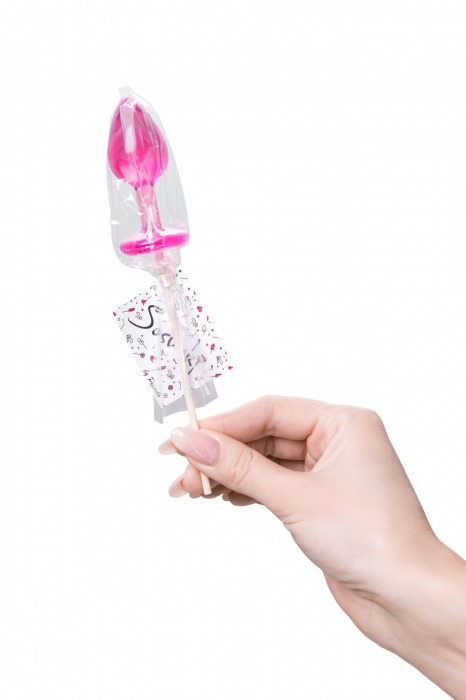 Розовый леденец  в форме анальной втулки со вкусом айриш крим - 29 гр. - Sosuчki - купить с доставкой в Волжском