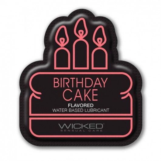 Лубрикант на водной основе со вкусом торта с кремом Wicked Aqua Birthday cake - 3 мл. - Wicked - купить с доставкой в Волжском