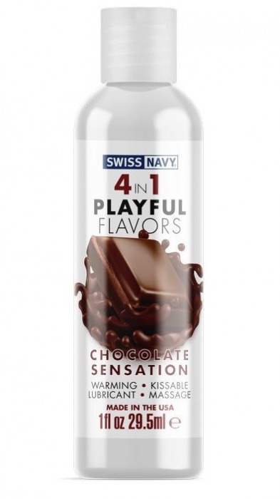 Массажный гель 4-в-1 Chocolate Sensation с ароматом шоколада - 29,5 мл. - Swiss navy - купить с доставкой в Волжском