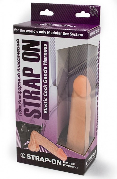 Фаллоимитатор телесного цвета на трусиках с плугом - 16,5 см. - LOVETOY (А-Полимер) - купить с доставкой в Волжском