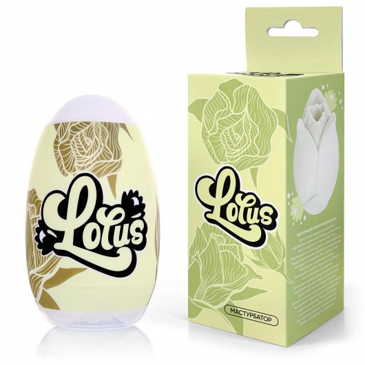 Белый нереалистичный мастурбатор в форме бутона цветка Lotus - 1137 - в Волжском купить с доставкой