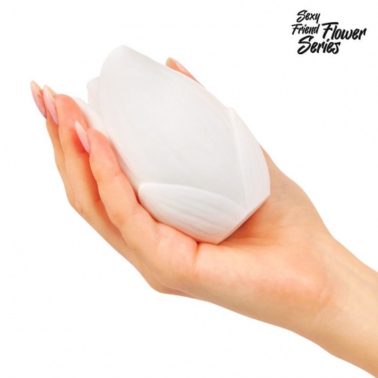 Белый нереалистичный мастурбатор в форме бутона цветка Lotus - 1137 - в Волжском купить с доставкой