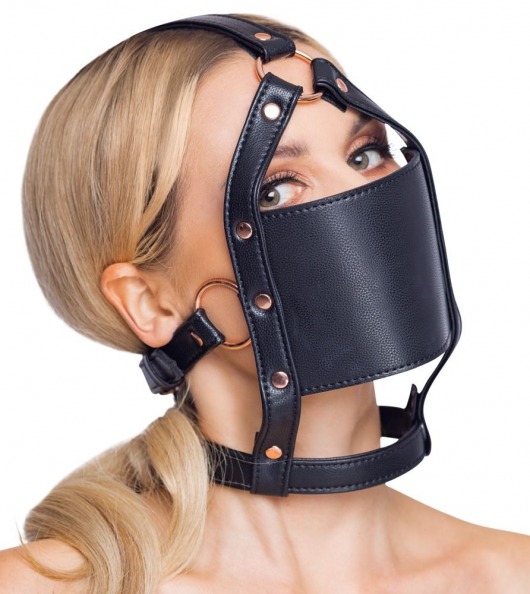 Черный намордник с кляпом-шаром Head Harness With A Gag - Orion - купить с доставкой в Волжском