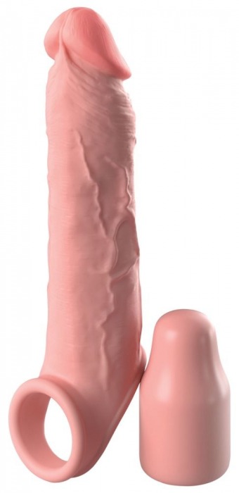 Телесная насадка-удлинитель 2 Inch Silicone X-tension with Strap - 20,3 см. - Pipedream - в Волжском купить с доставкой