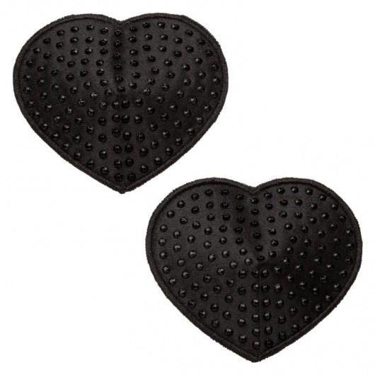 Черные пэстисы в форме сердечек Heart Pasties - California Exotic Novelties - купить с доставкой в Волжском