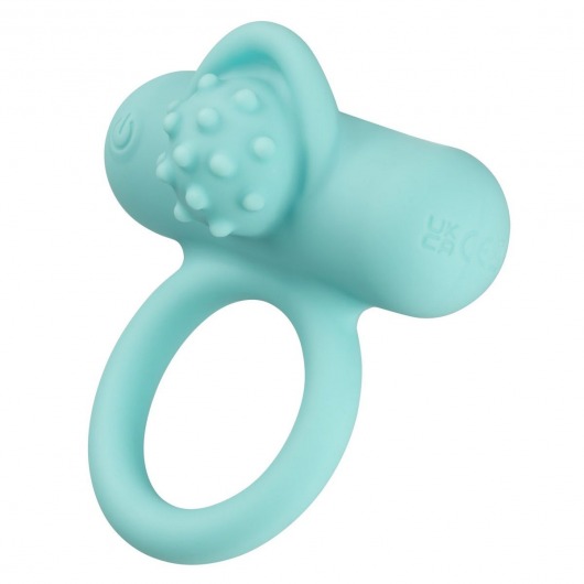 Аквамариновое эрекционное виброкольцо Silicone Rechargeable Nubby Lover’s Delight - California Exotic Novelties - в Волжском купить с доставкой