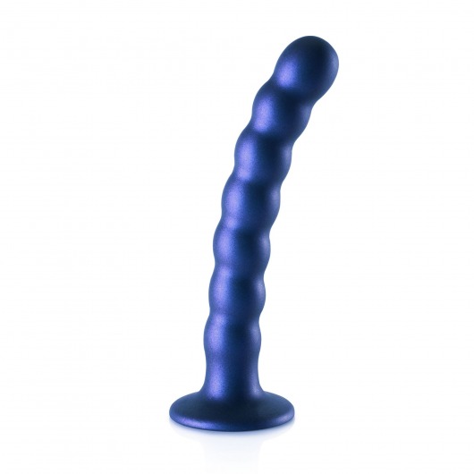 Синий фаллоимитатор Beaded G-Spot - 17 см. - Shots Media BV