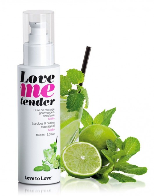 Съедобное согревающее массажное масло Love Me Tender Mojito с ароматом мохито - 100 мл. - Love to Love - купить с доставкой в Волжском