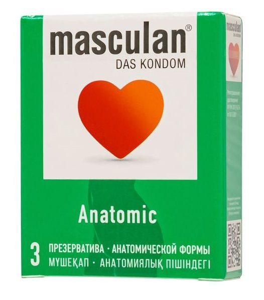 Презервативы анатомической формы Masculan Anatomic - 3 шт. - Masculan - купить с доставкой в Волжском