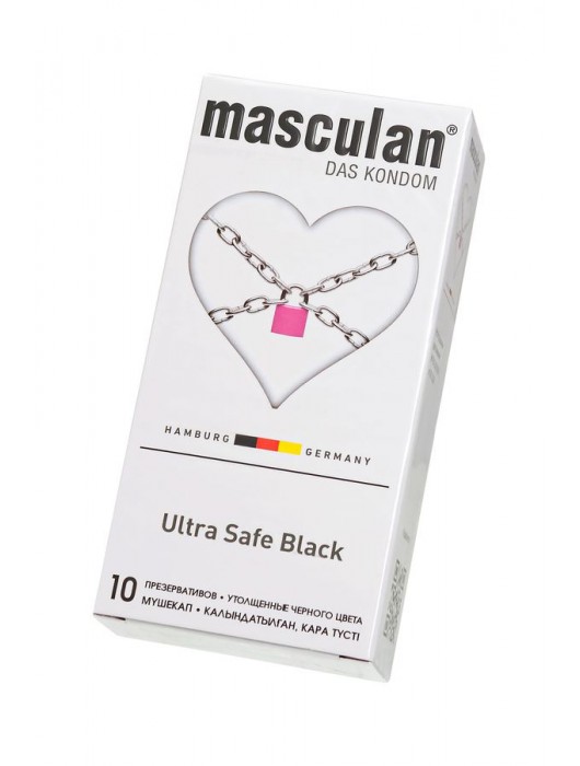 Ультрапрочные презервативы Masculan Ultra Safe Black - 10 шт. - Masculan - купить с доставкой в Волжском