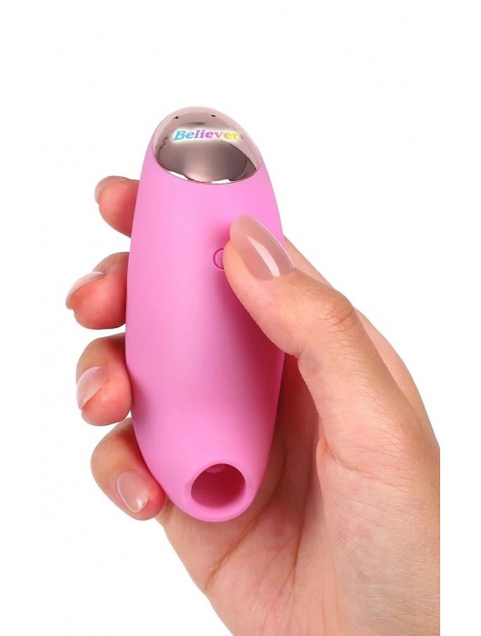 Розовый вакуум-волновой стимулятор Believer - Love to Love