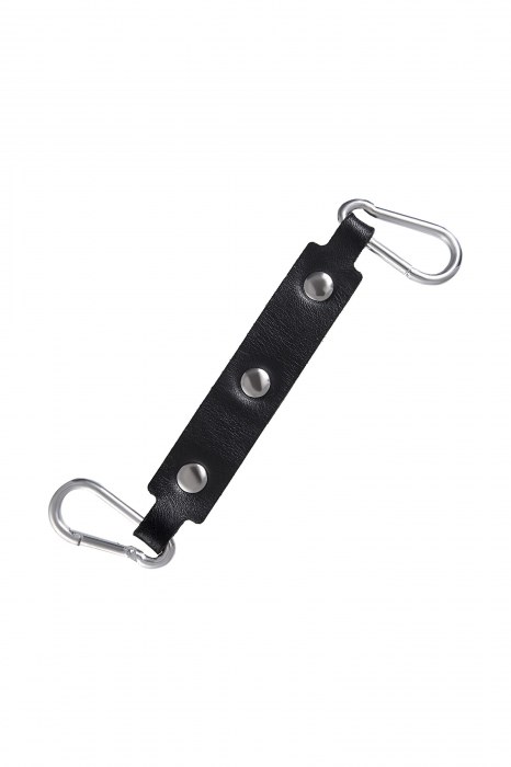 Черные кожаные однослойные оковы с контрастной строчкой - Pecado - купить с доставкой в Волжском