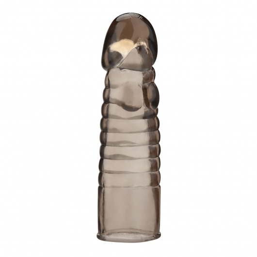 Дымчатая насадка-удлинитель Ribbed Realistic Penis Enhancing Sleeve Extension - 15,2 см. - BlueLine - в Волжском купить с доставкой