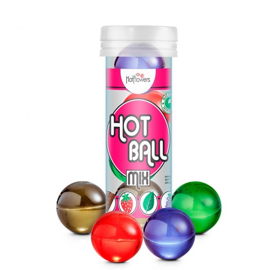 Ароматизированный лубрикант Hot Ball Mix на масляной основе (4 шарика по 3 гр.) - HotFlowers - купить с доставкой в Волжском