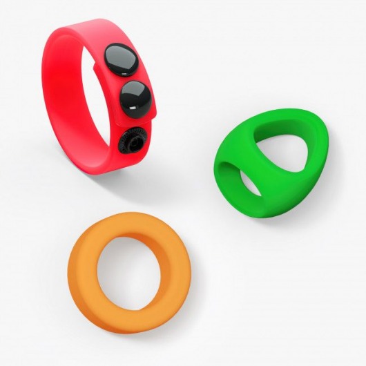 Набор из 3 разноцветных эрекционных колец Kit Neon Ring - Love to Love - в Волжском купить с доставкой