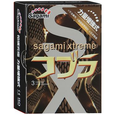 Суженные к основанию презервативы Sagami Xtreme COBRA - 3 шт. - Sagami - купить с доставкой в Волжском