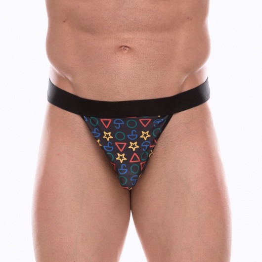 Темно-серые трусы-тонги с разноцветным принтом - Don Moris купить с доставкой