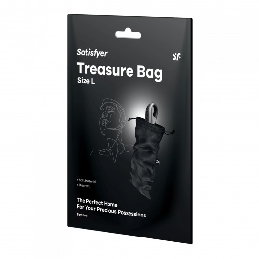 Черный мешочек для хранения игрушек Treasure Bag L - Satisfyer - купить с доставкой в Волжском