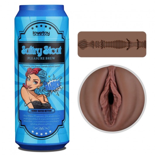 Коричневый мастурбатор-вагина Pleasure Brew Masturbator-Sultry Stout в банке - Lovetoy - в Волжском купить с доставкой